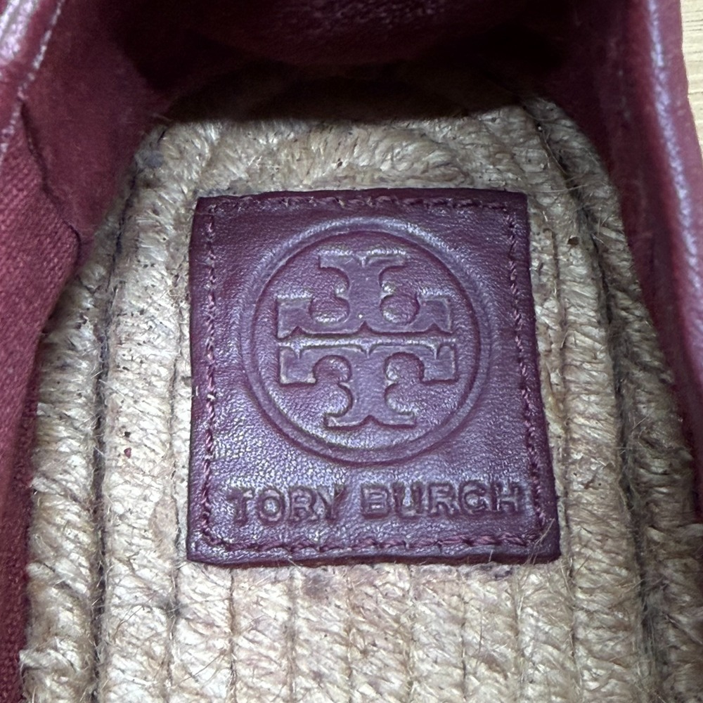 Tory Burch Espadrilles Flats 10 M Agate Red Soft Leather Vacation Resort Summer - Picture 11 of 11